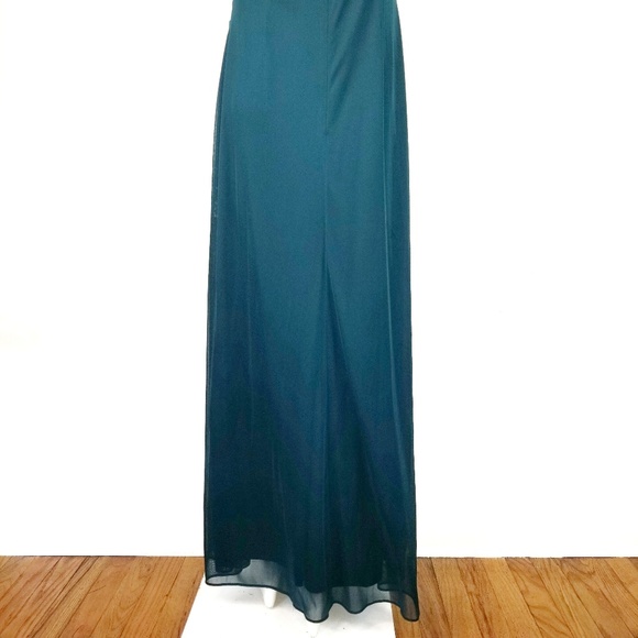 Stunning Beaded Turquoise Formal Evening Maxi Gown - Picture 6 of 8